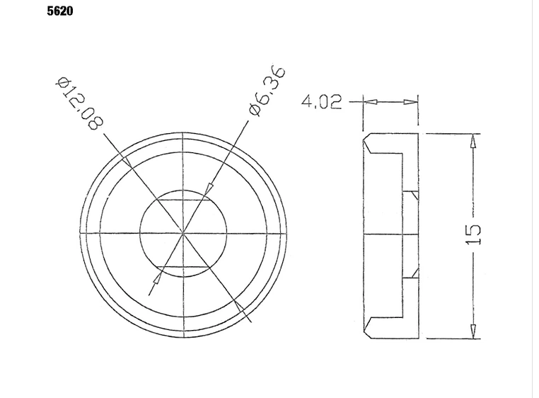 Adam Hall 19" Parts 5620 - Washer recessed 